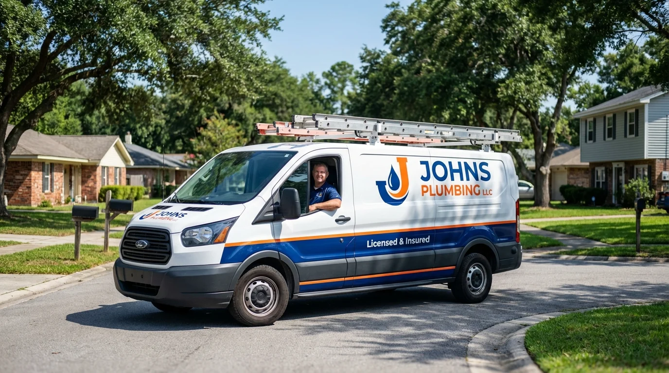 Johns Plumbing LLC service van in Afton, WY