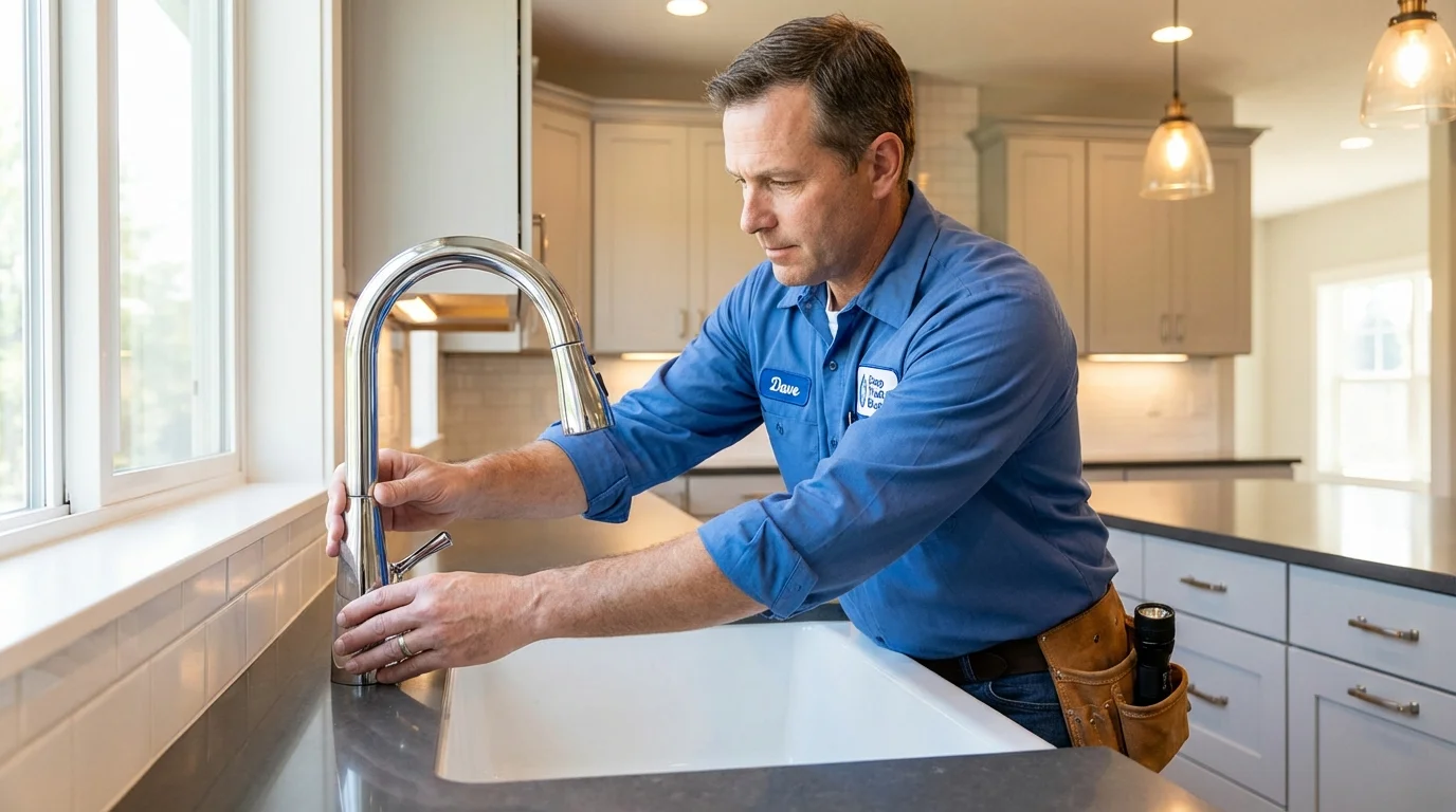 Kitchen faucet installation by Johns Plumbing LLC in Afton