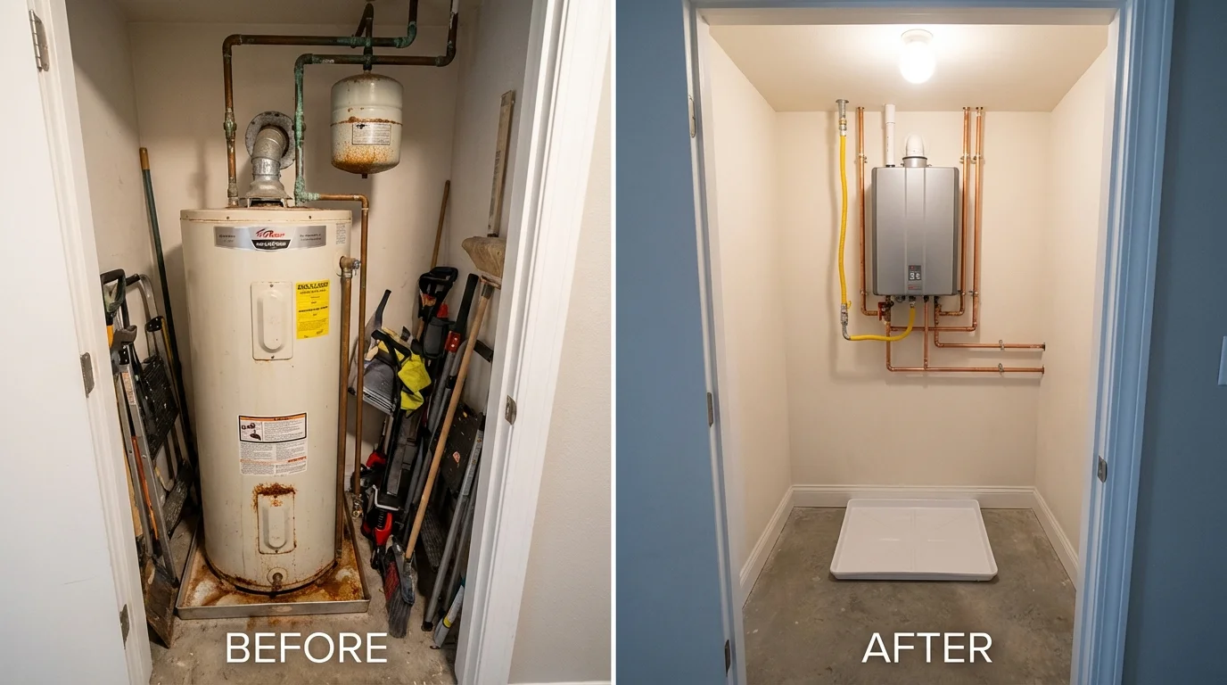 Tank water heater versus wall-mounted tankless unit comparison for Afton, WY homeowners